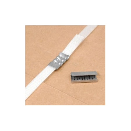 Pac Strapping Products Pac Strapping Serrated Polyester Strapping Seals, 1/2" Strap Width, Silver, Pack of 1000 HSS-4A
